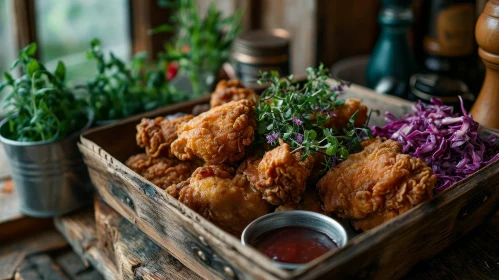 Delicious Fried Chicken Basket | Food Photography