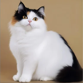 Graceful Calico Cat in Neutral Setting