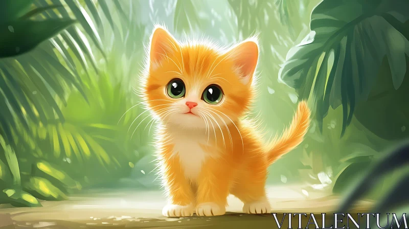 Charming Orange Kitten in Nature