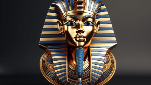 Golden Mask of Egyptian Pharaoh Tutankhamun