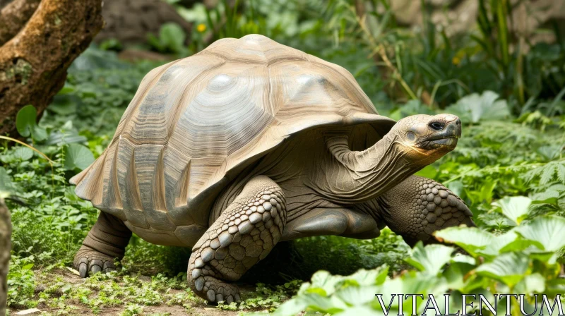 Majestic Galapagos Tortoise in Natural Setting AI Image