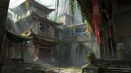Serene Chinese Courtyard Concept Art | Traditional Architecture