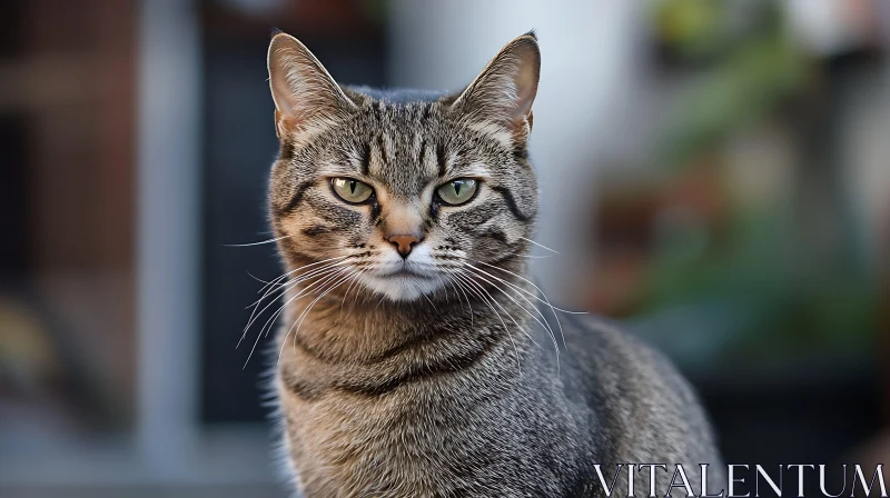 Close-Up Shot of a Tabby Cat AI Image