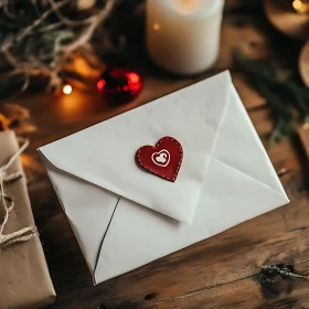 White Envelope Sealed with a Red Heart