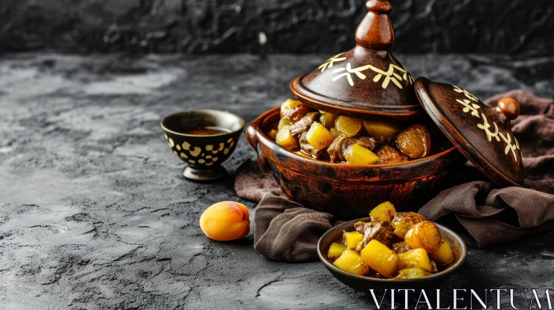 Delicious Lamb and Apricot Tajine | Traditional North African Cuisine AI Image