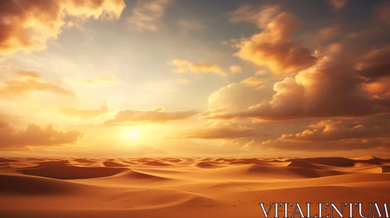 Sunset Over Desert: An Orientalist Landscape AI Image