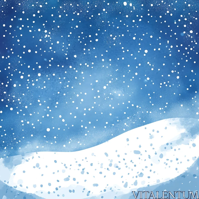 AI ART Snowy Night Abstract Art Piece