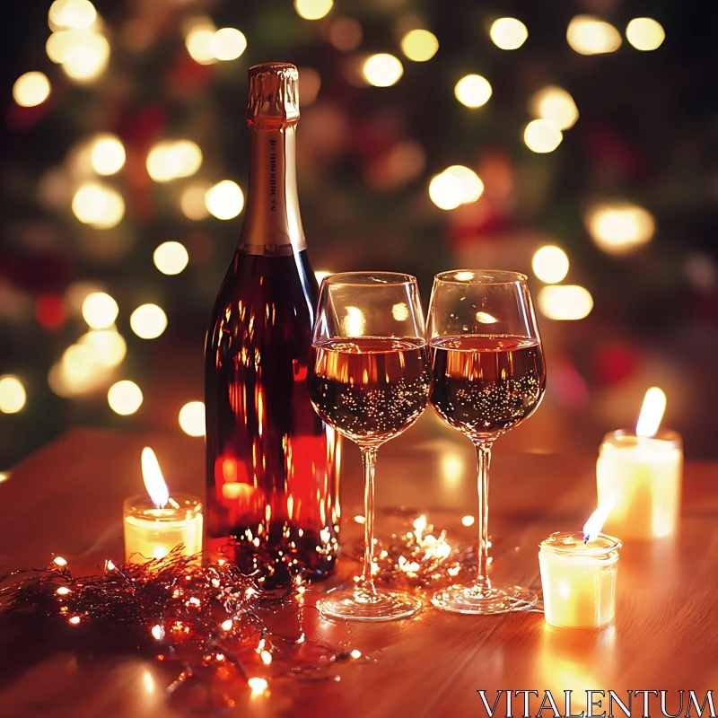 AI ART Warm Festive Wine Setting