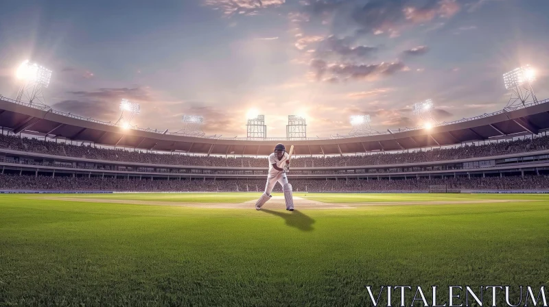 AI ART Cricket in Stadium - Impressive Panoramas with Soft Tonal Colors