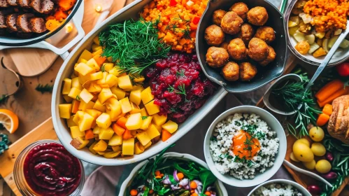 Swedish Christmas Delights: Meatballs, Potatoes, and Lingonberry Jam