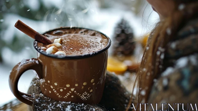 Warm and Cozy Hot Chocolate with Marshmallows AI Image