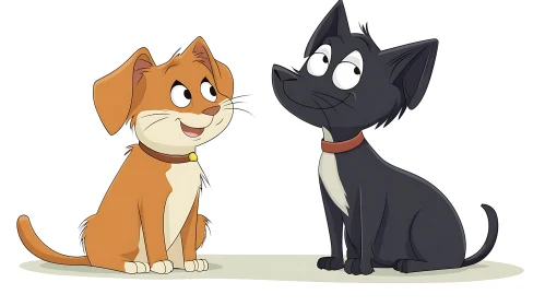 Playful Animation of Dog and Cat