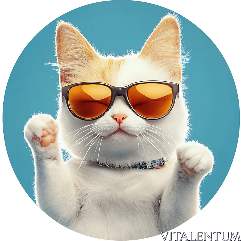 Chic Cat with Shades AI Image