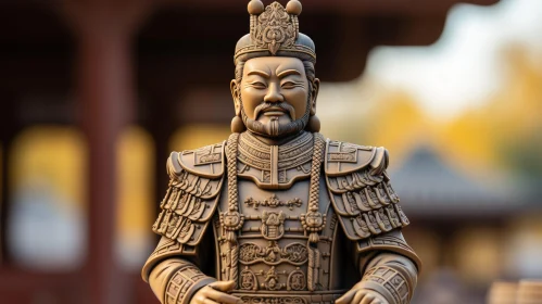 Chinese Emperor Statue in Temple