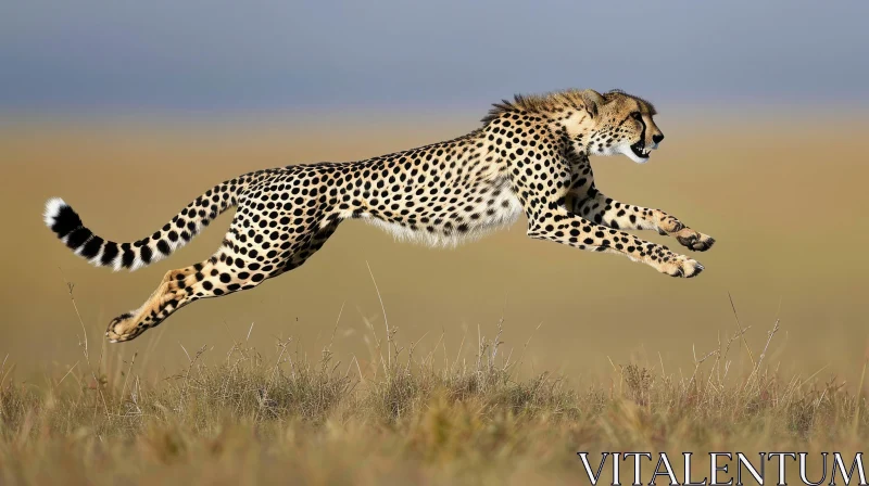Graceful Cheetah in Motion - Captivating Wildlife Photography AI Image