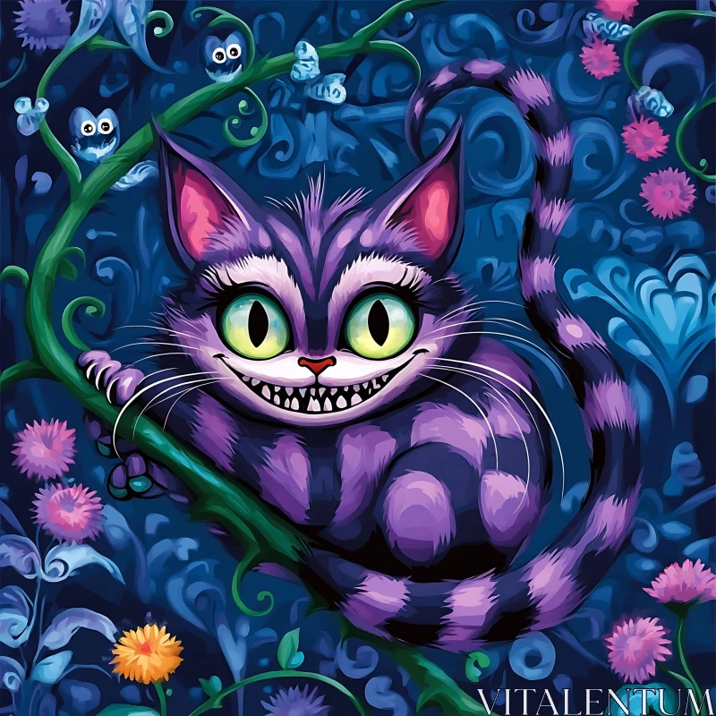 Fantasy Cat Illustration - Whimsical and Colorful Art AI Image