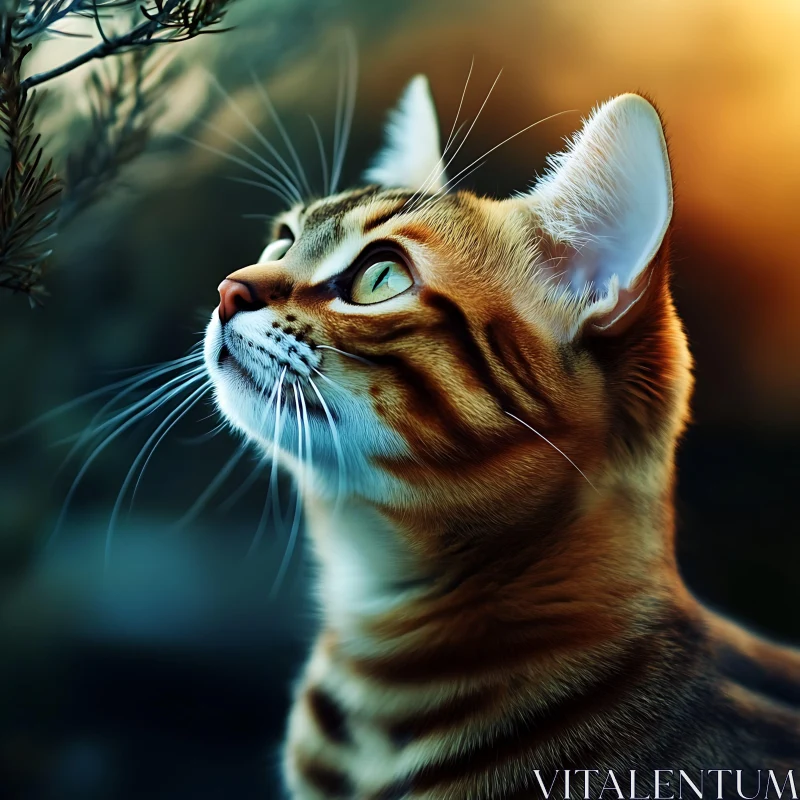 Enlightened Feline: A Close-Up of a Cat AI Image