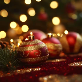 Glittering Christmas Ornament Close-Up