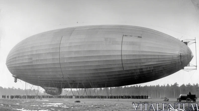 Historical German Zeppelin Airship from World War I AI Image