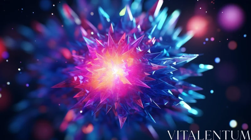 Modern 3D Abstract Crystal Design AI Image