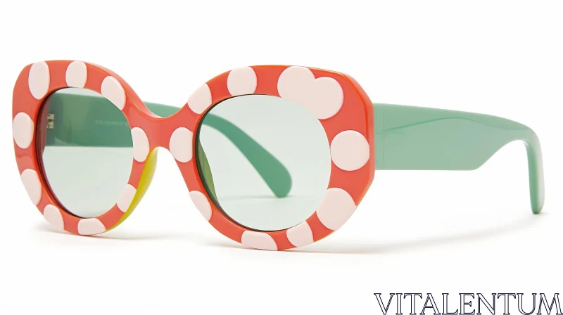 AI ART Stylish Plastic Sunglasses with Red and Green Accents