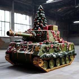 Festive Christmas Tank with Decorations