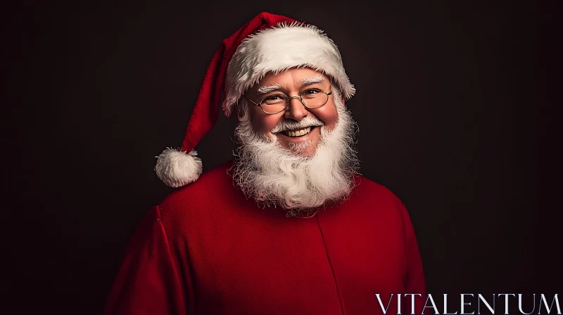 Jolly Santa Claus with Genuine Smile AI Image