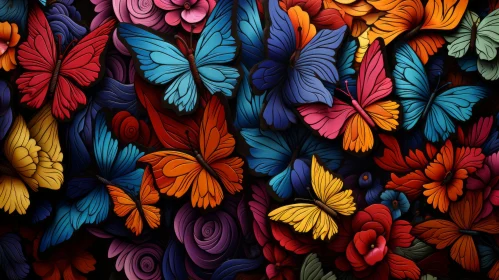 Colorful Butterfly Pattern Wallpaper: A Surrealistic Dance of Colors
