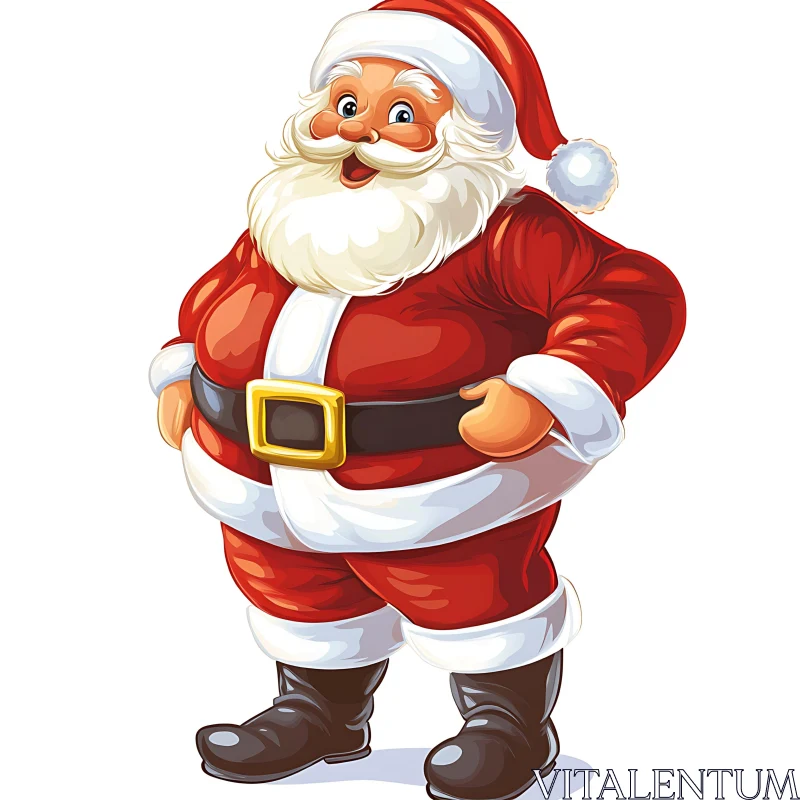 Jolly Santa Claus Christmas Illustration AI Image