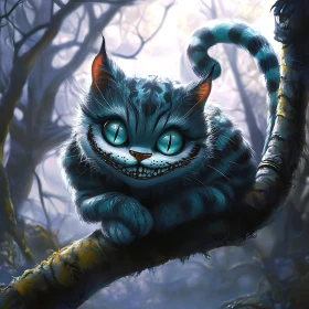 Fantasy Cat Art with Striking Blue Eyes