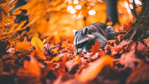 Fall Raccoon: A Captivating Image of Nature's Beauty
