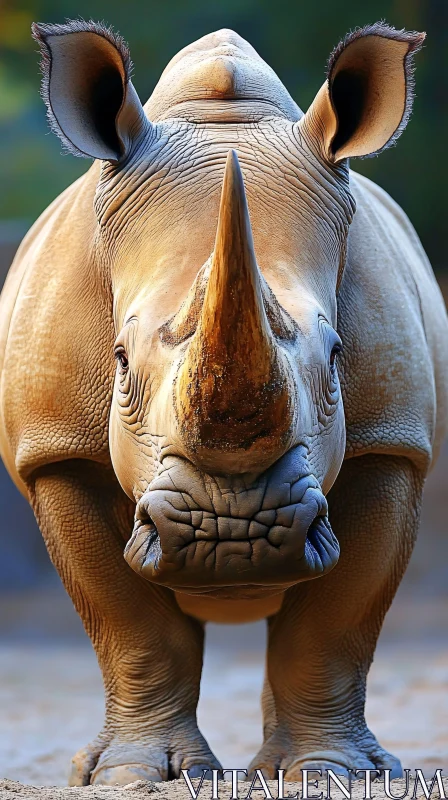 AI ART Front View of a Rhinoceros