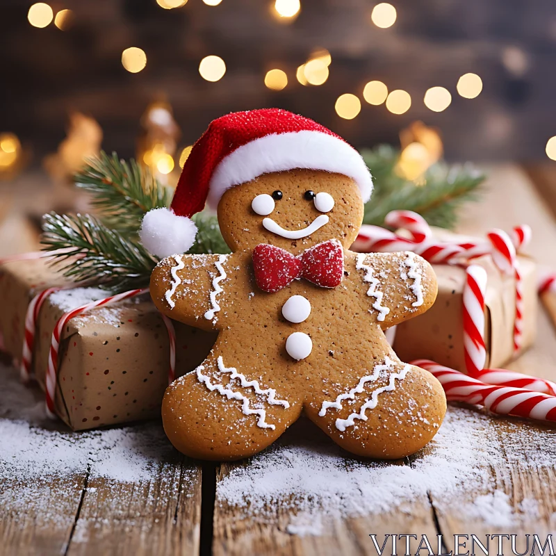 AI ART Holiday Gingerbread Man and Christmas Decor