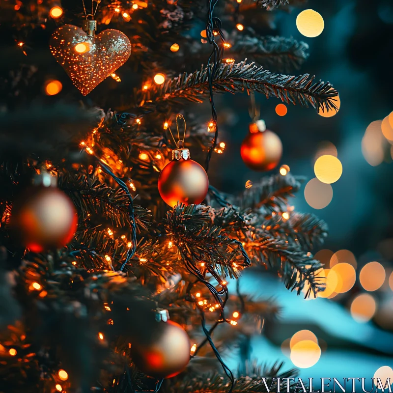 Festive Christmas Tree Decorations AI Image