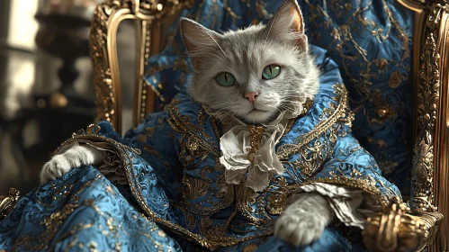 Regal Cat in Ornate Attire