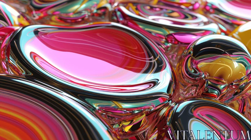 Abstract Glass Render with Round Shapes | Bright and Vibrant Colors AI Image