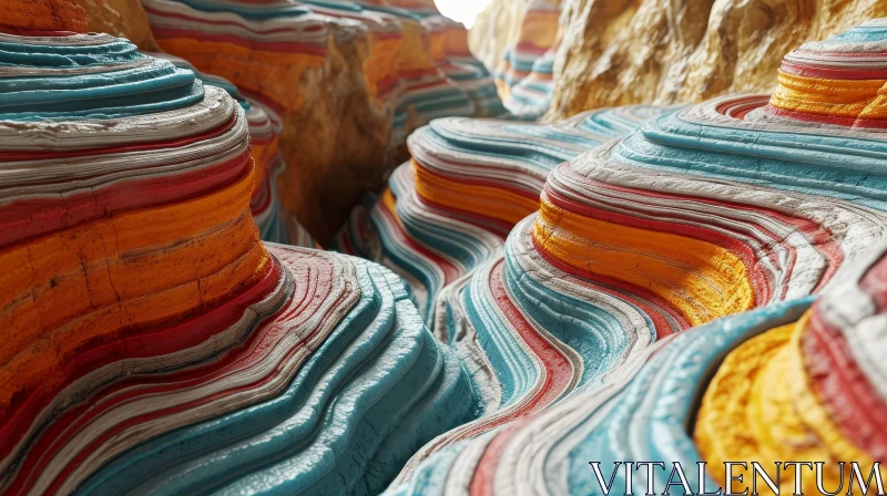 Enchanting 3D Render of a Colorful Canyon | Realistic Rock Art AI Image