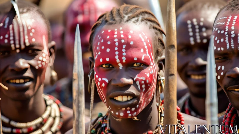 Ethiopian Tribe Warriors in Traditional Attire | Powerful and Striking Image AI Image