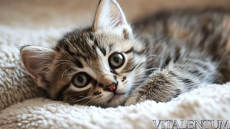 Cute Kitten Relaxing AI Image