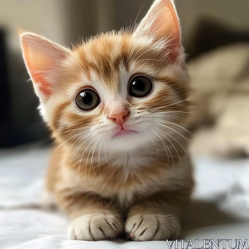 Cute Feline with Sweet Expression AI Image