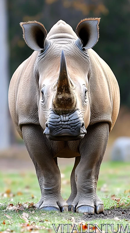 Wild Rhinoceros Portrait AI Image