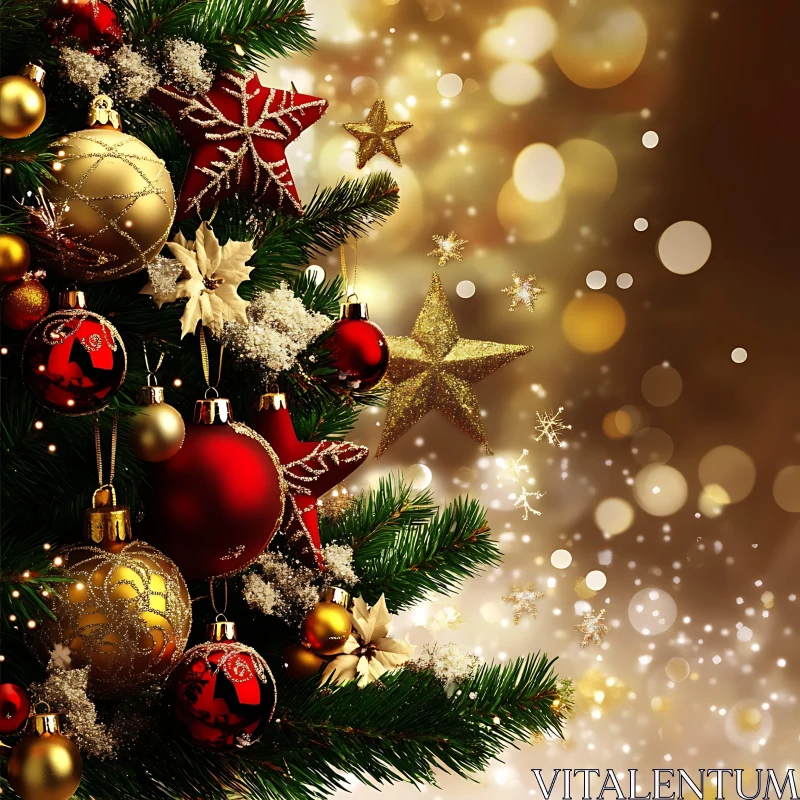 Festive Christmas Tree Decorations AI Image