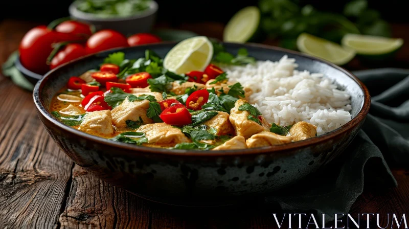 Delicious Chicken Curry with Rice - A Flavorful Delight AI Image