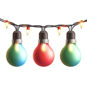 Festive String Lights with Colorful Bulbs