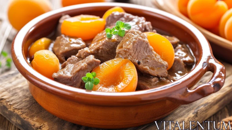 Savory Beef Stew with Apricots | Rustic Bowl of Delight AI Image