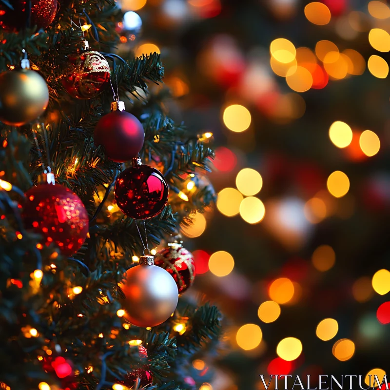 Festive Christmas Tree Decorations AI Image