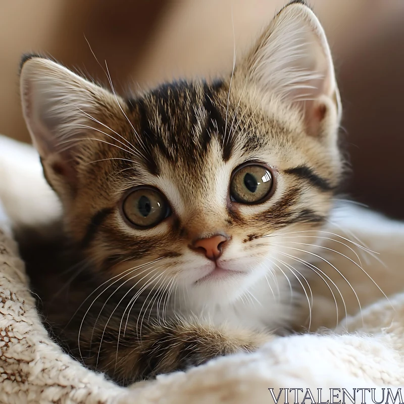 Cute Kitten with Delicate Whiskers AI Image