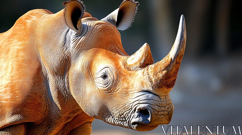 Wild Rhinoceros Portrait AI Image