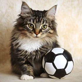 Kitten with Soccer Ball