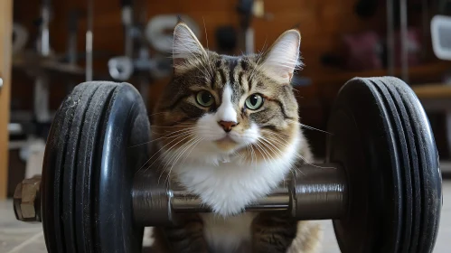 Fluffy Cat in Gym